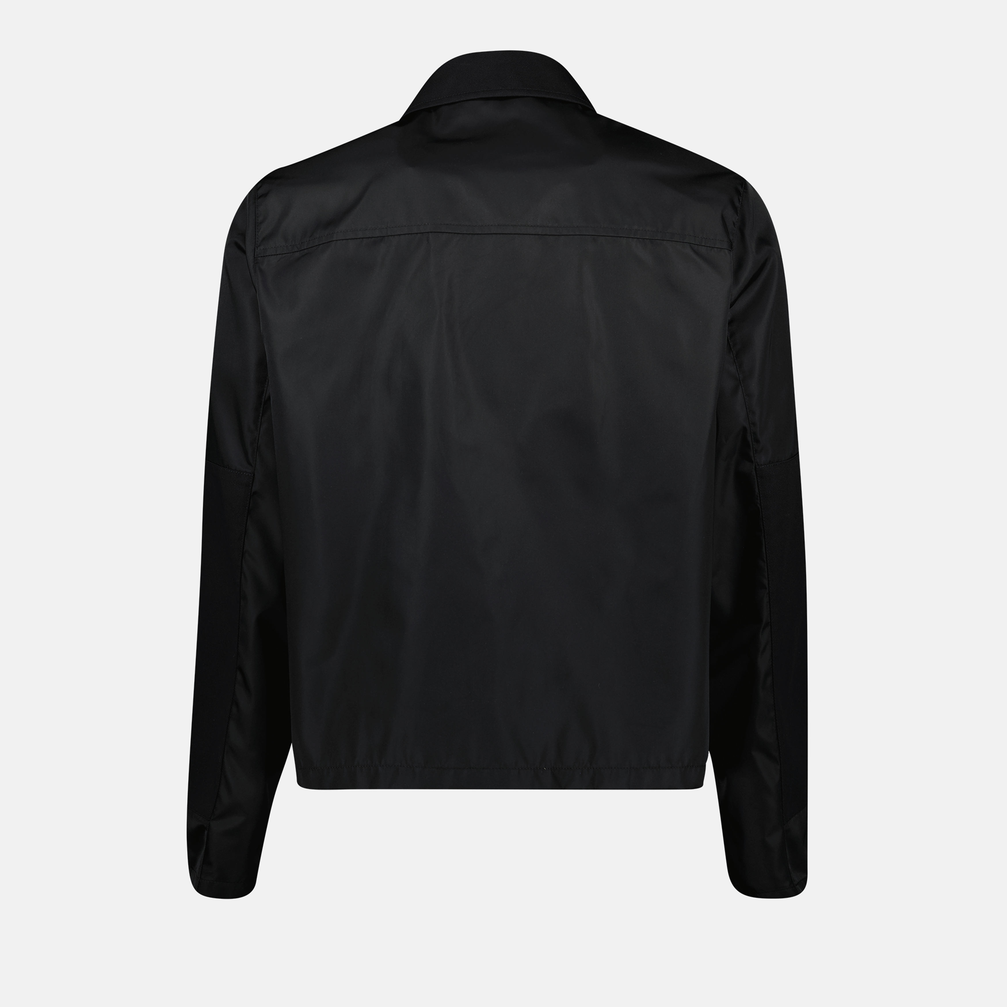 Image of Black Nylon Jacket by Prada for Men - Season Spring-Summer 2025 - Detail View 2