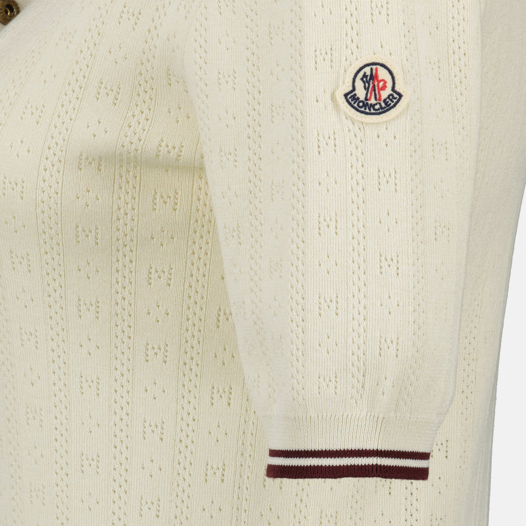 Polo in Cotone Beige con Motivo