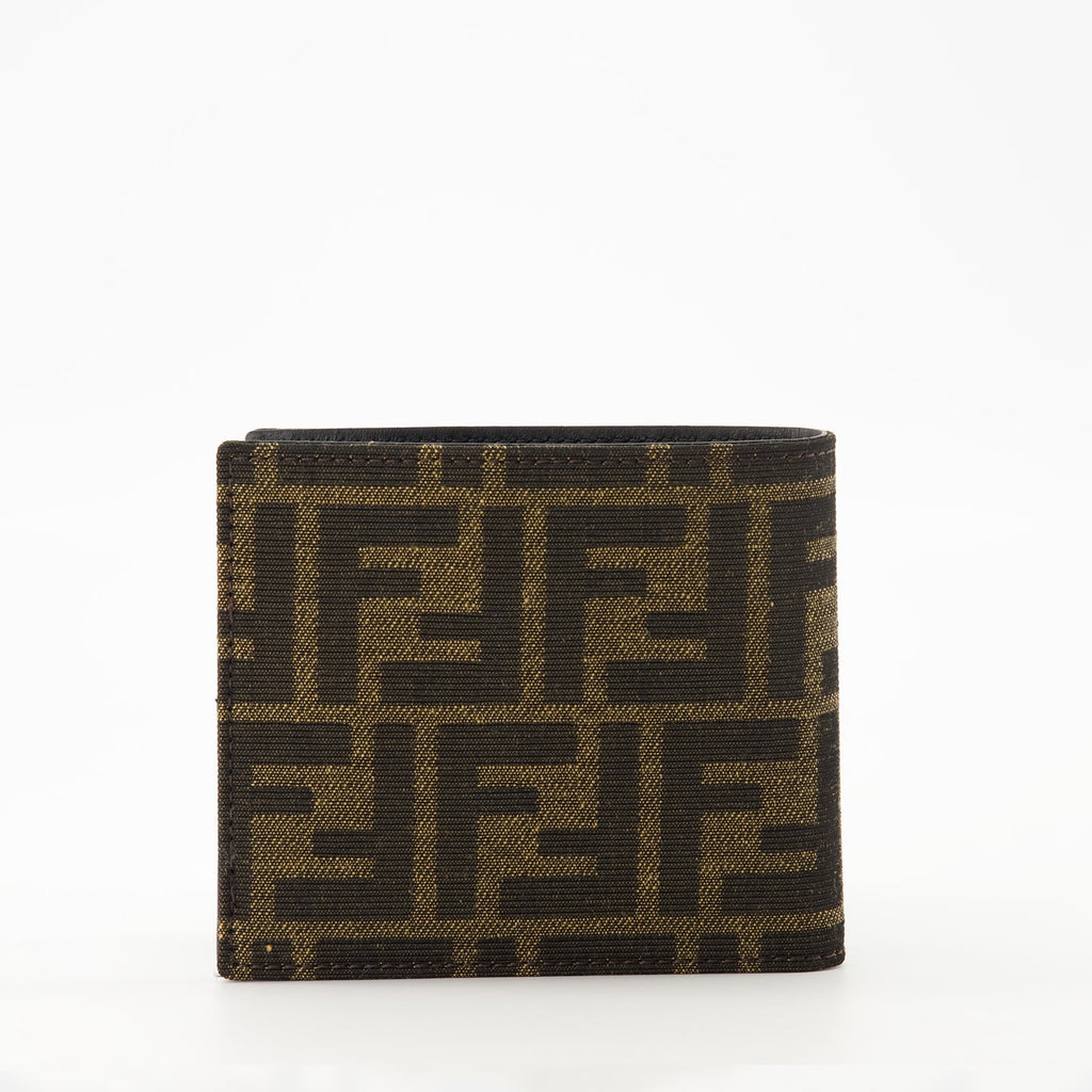 Fendi wallet, jacquard wallet, brown leather wallet, luxury accessories, wallet with card slots