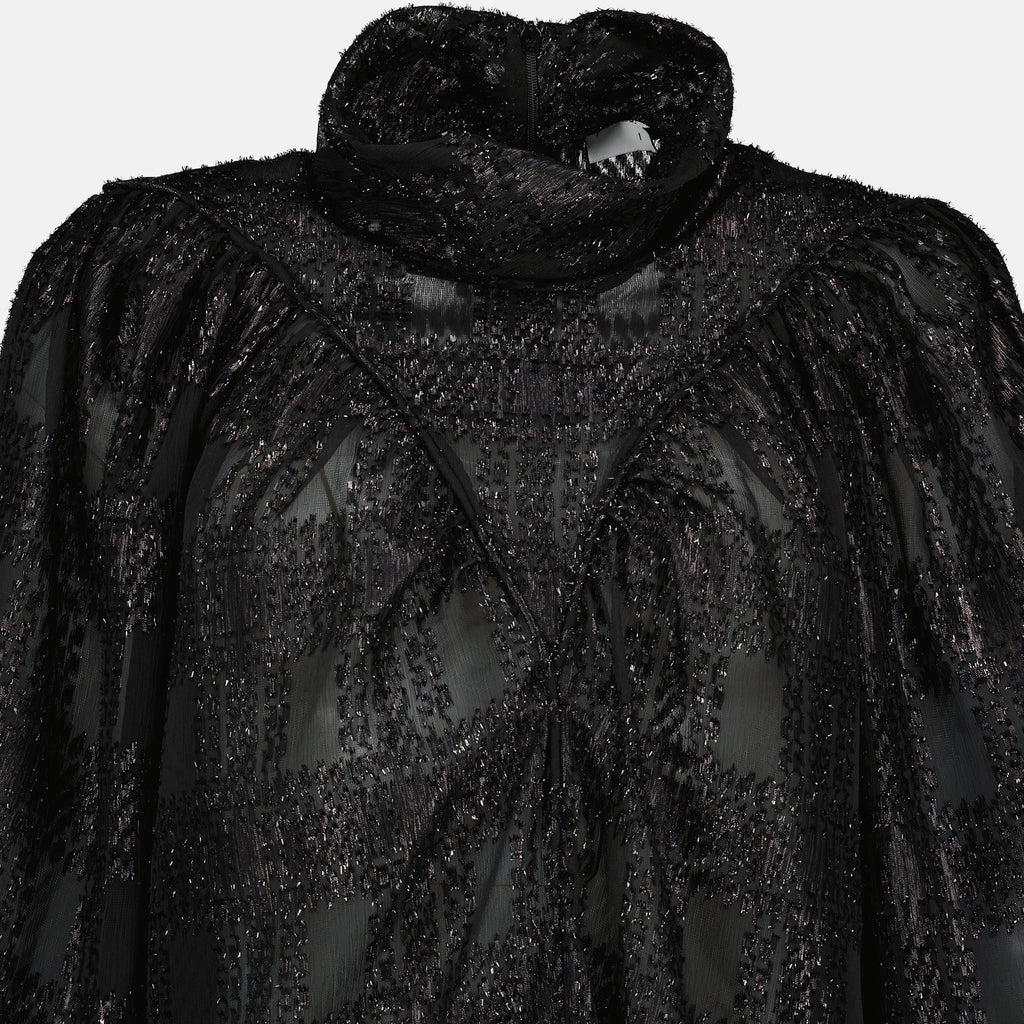 metallic top, Iro clothing, autumn winter fashion, long sleeve top, lurex fabric