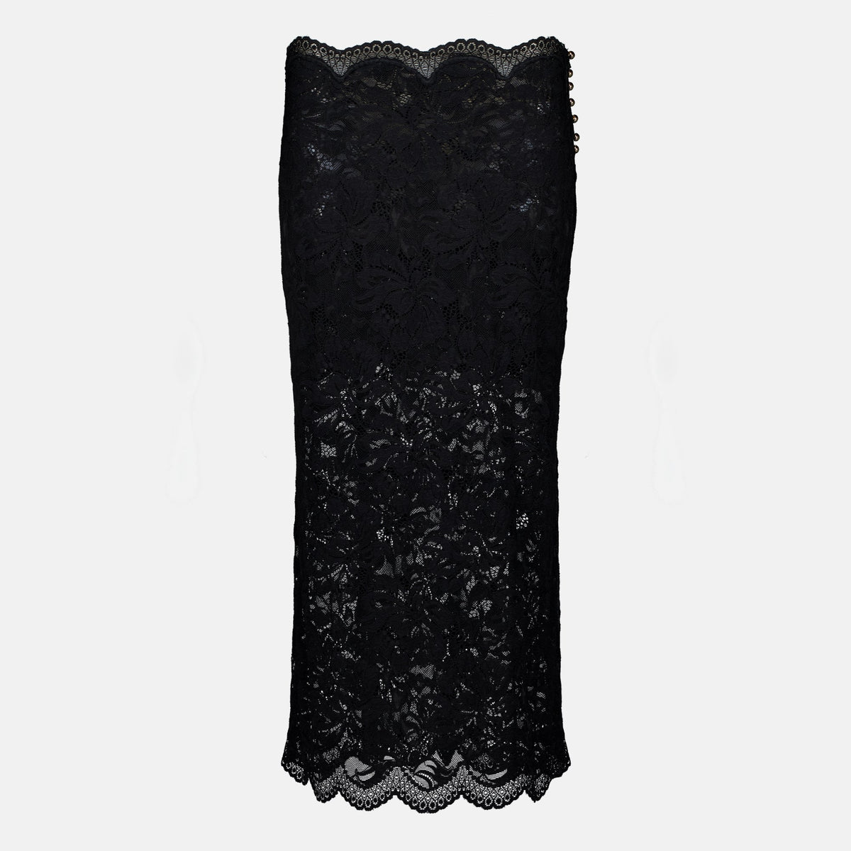 Black Lace Midi Skirt