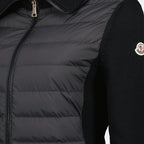 Image du Cardigan Bi-matière Noir par Moncler pour Femmes - Saison Printemps-Été 2026 - Détail 1