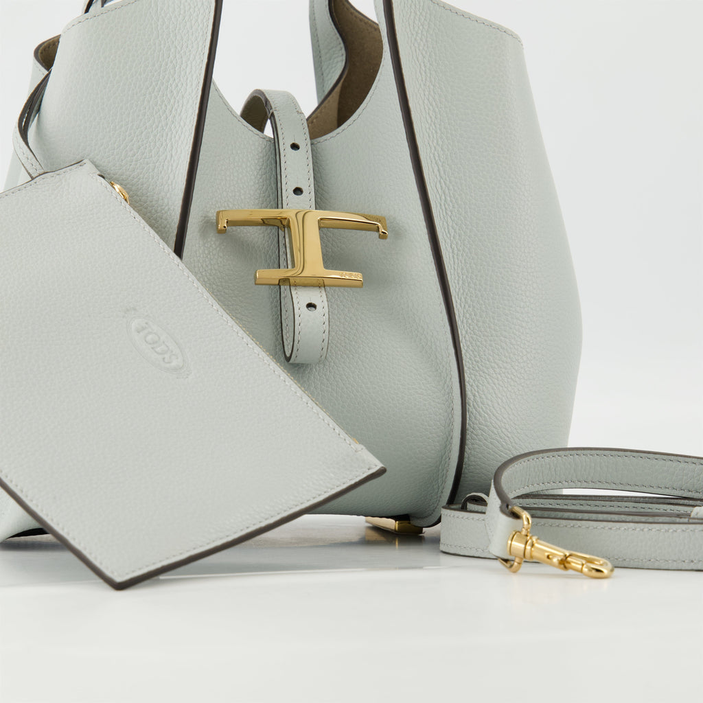 Tod's bag, T Timeless bag, blue leather bag, designer tote, luxury accessories