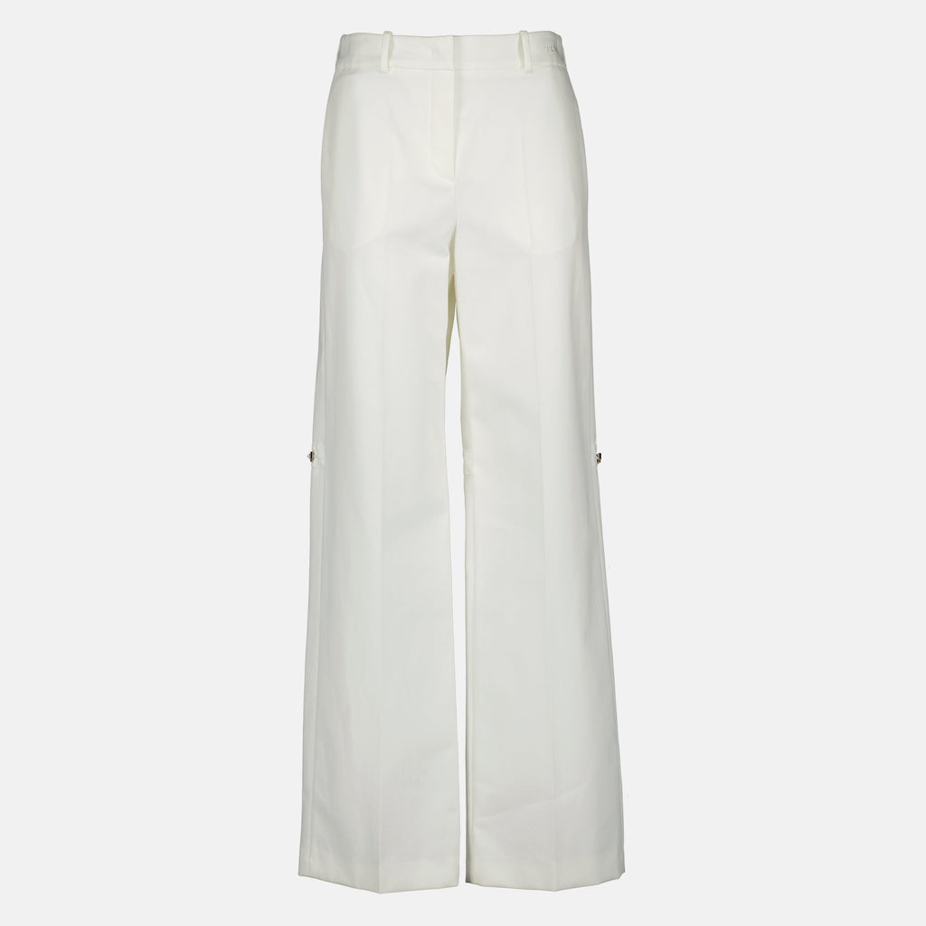 White Cotton Canvas Trousers