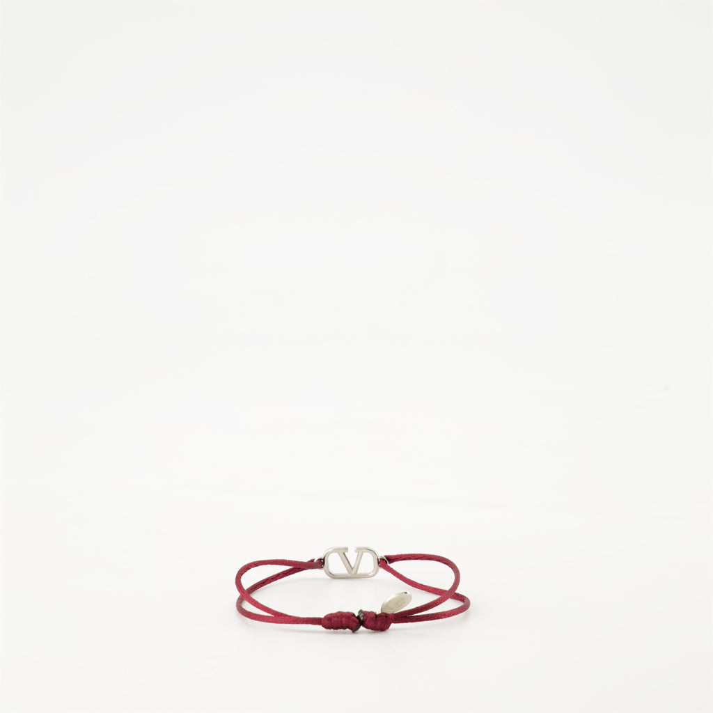 Valentino bracelet, luxury accessories, red cord bracelet, Vlogo design, high-end fashion