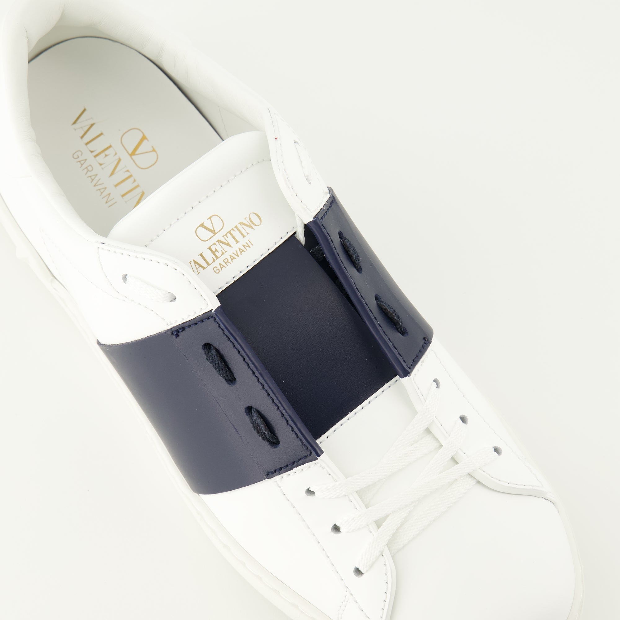 Baskets Open Blue Marine en Cuir