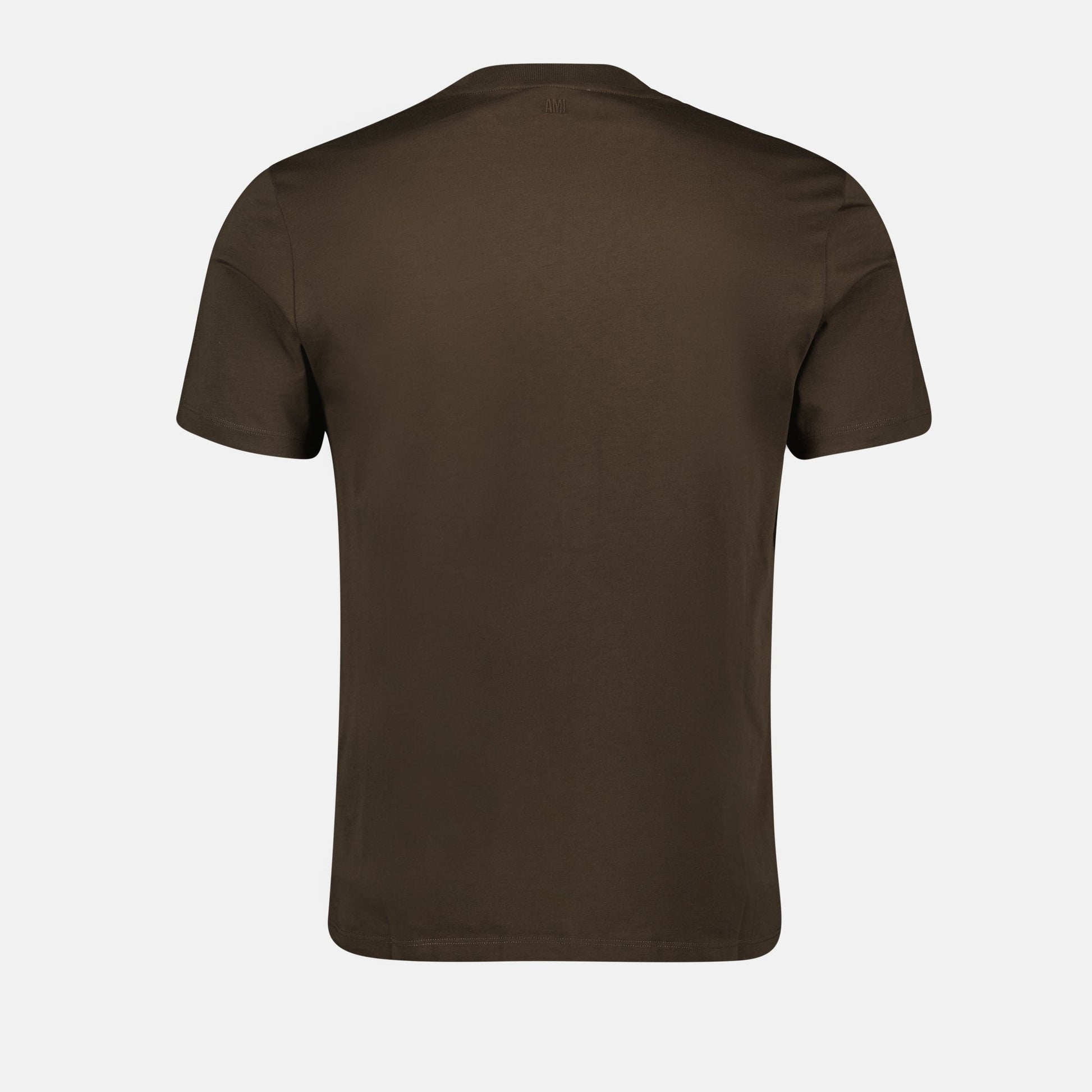 AMI Paris, Brown T-shirt, Organic Cotton, Autumn-Winter 2024, Luxury Fashion