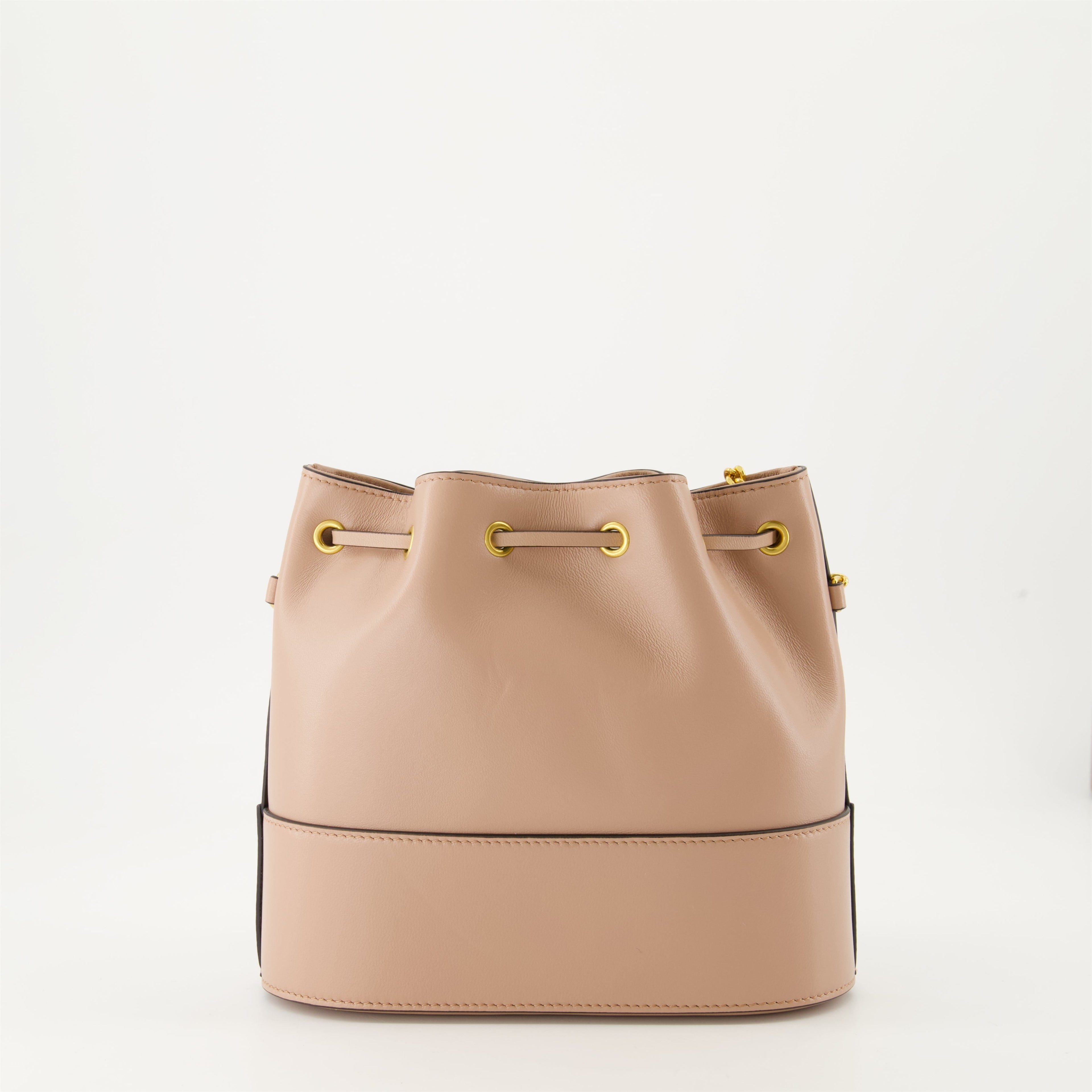 VLogo Leather Bag, Bucket Bag, Beige Handbag, Valentino Accessories, Luxury Handbag