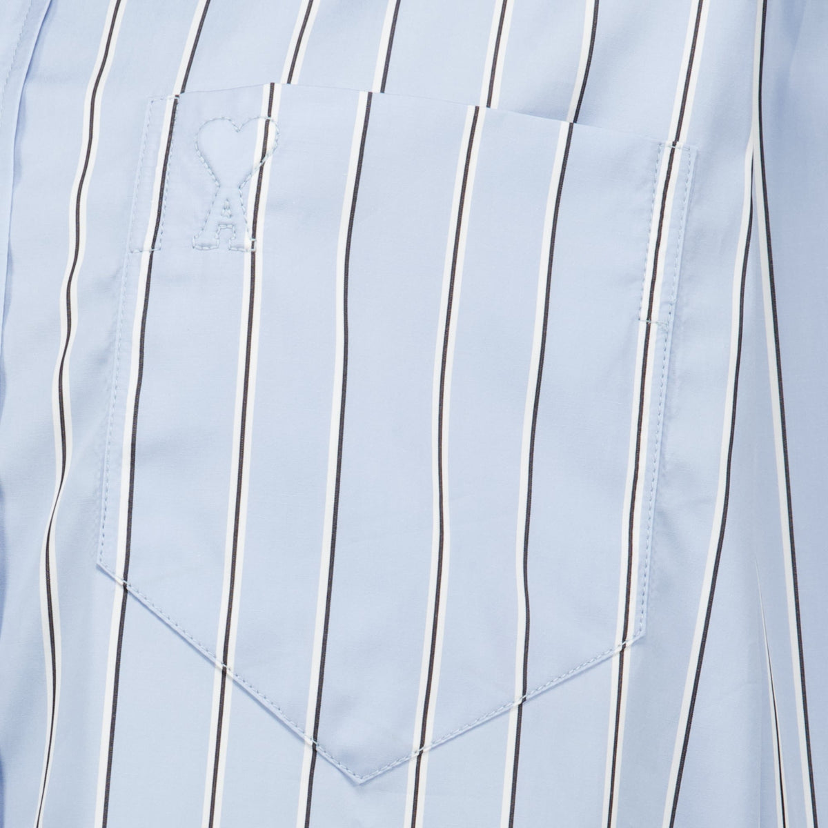 Camisa de algodón a rayas azules