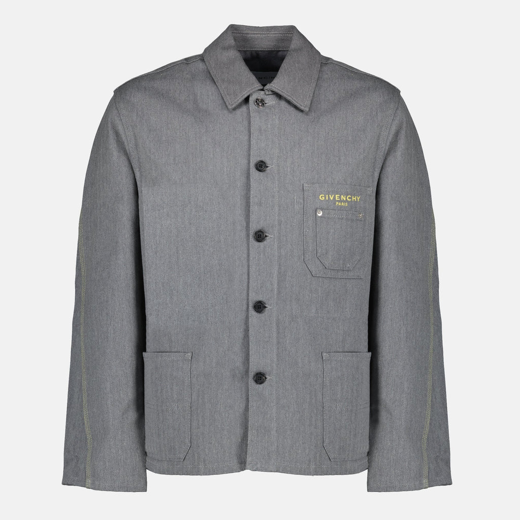 Imagen de la chaqueta de mezclilla Chevron de Givenchy para hombres - Temporada Primavera-Verano 2026 - Vista frontal