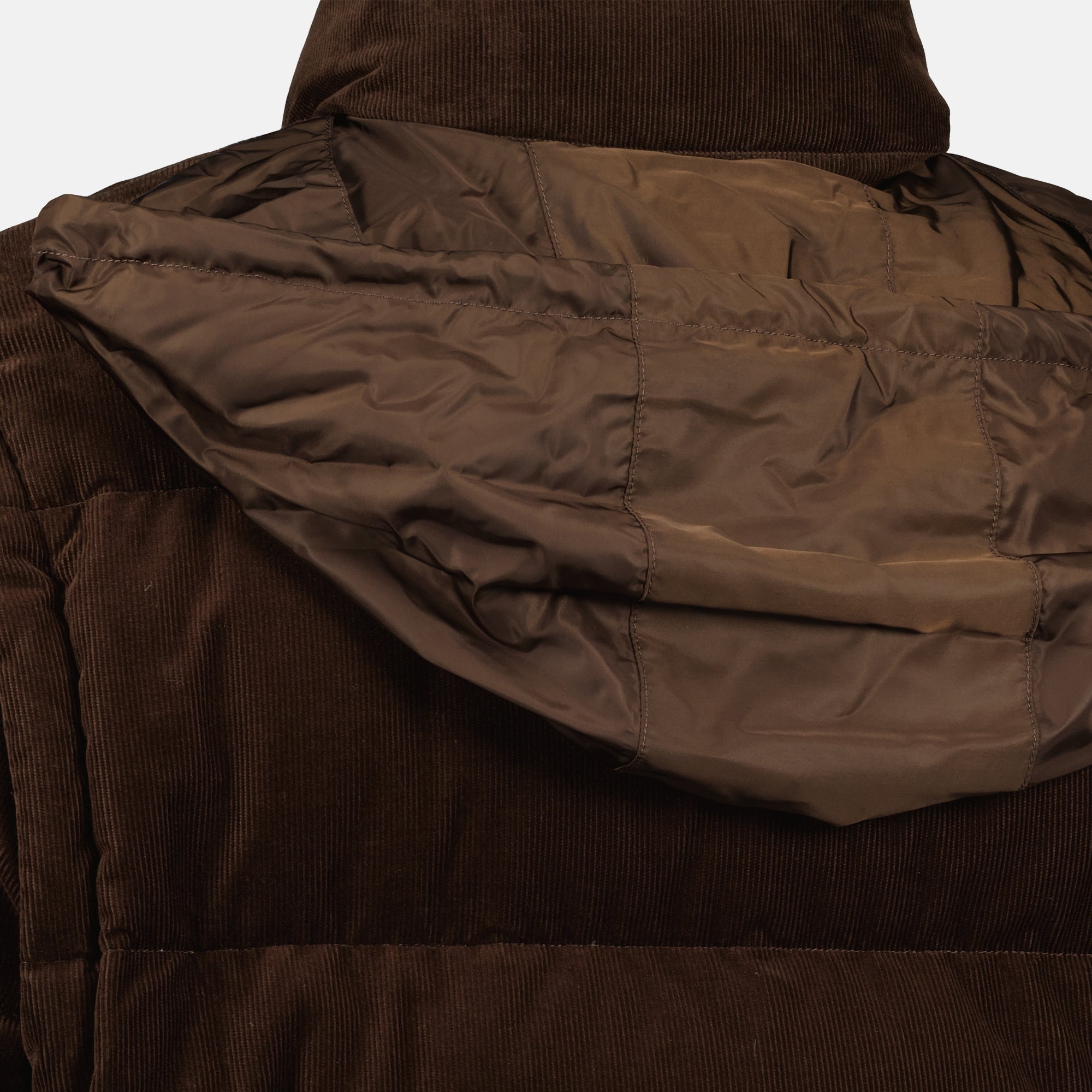 corduroy puffer jacket, Prada puffer jacket, Autumn-Winter fashion, men's outerwear, luxury down jacket