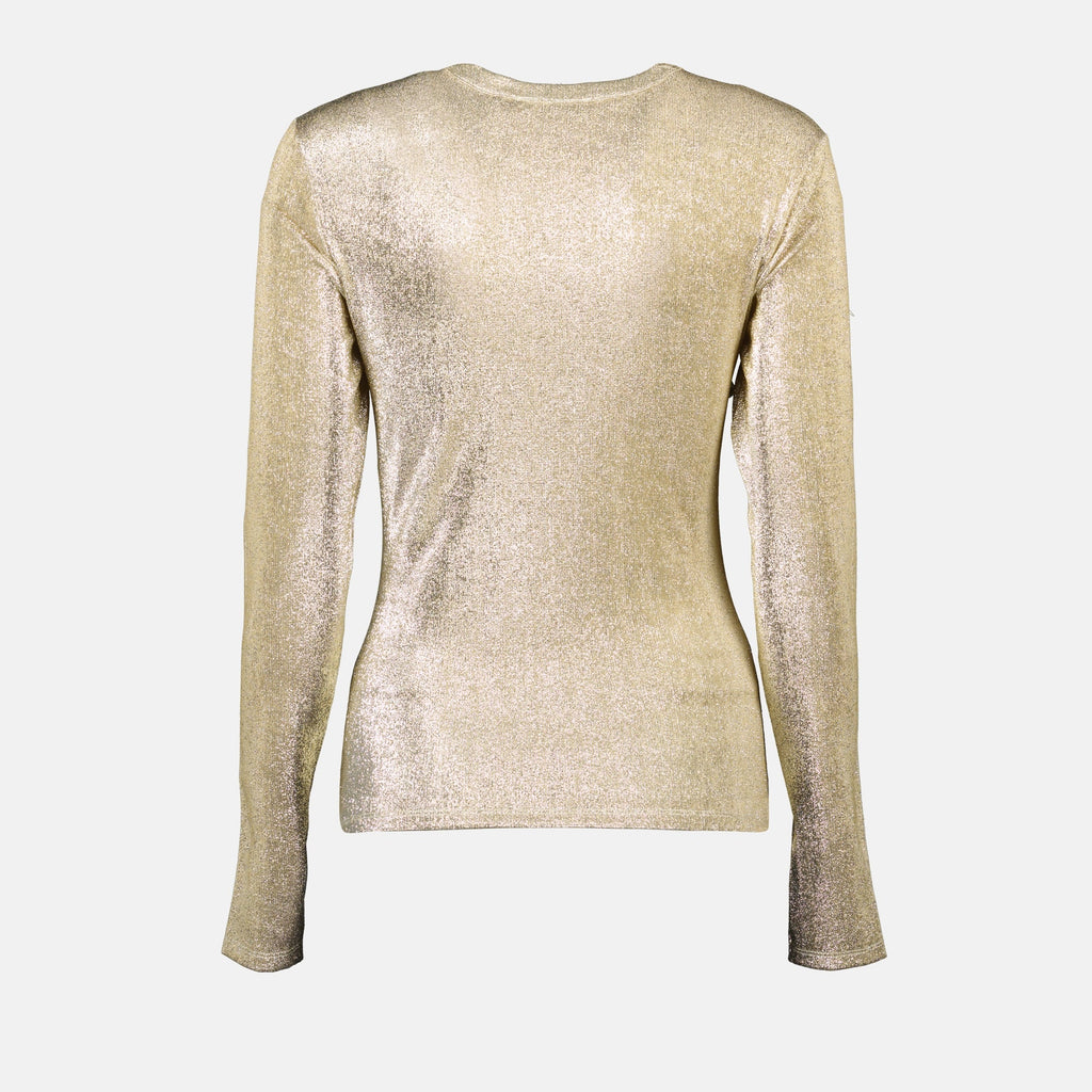 Top Drappe in Lurex Metallizzato Oro