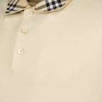 beige polo, check collar polo, cotton polo, casual wear, Spring-Summer collection
