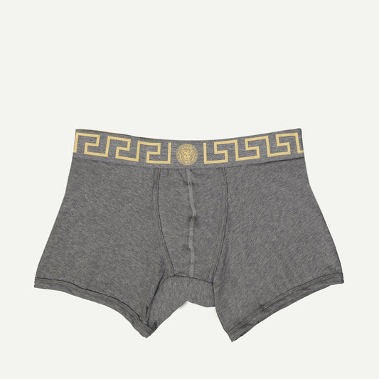 Versace Boxer Briefs, Medusa Pattern, Grey Boxer Briefs, Autumn-Winter 2024, Cotton Elastane Briefs