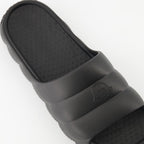 Moncler sandals, black slide sandals, Lilo sandals, luxury footwear, elegant slide sandals