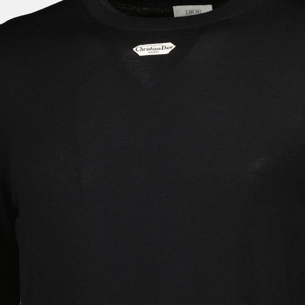 Dior sweater, black wool sweater, Autumn-Winter 2025, men's knitwear, designer knitwear