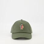 khaki cap, Moncler Grenoble, adjustable logo cap, cotton gabardine, fashion accessory