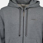 Image of Gray Zip Sweater by Moncler for Men - Season Autumn-Winter 2025 - Product detail view 3