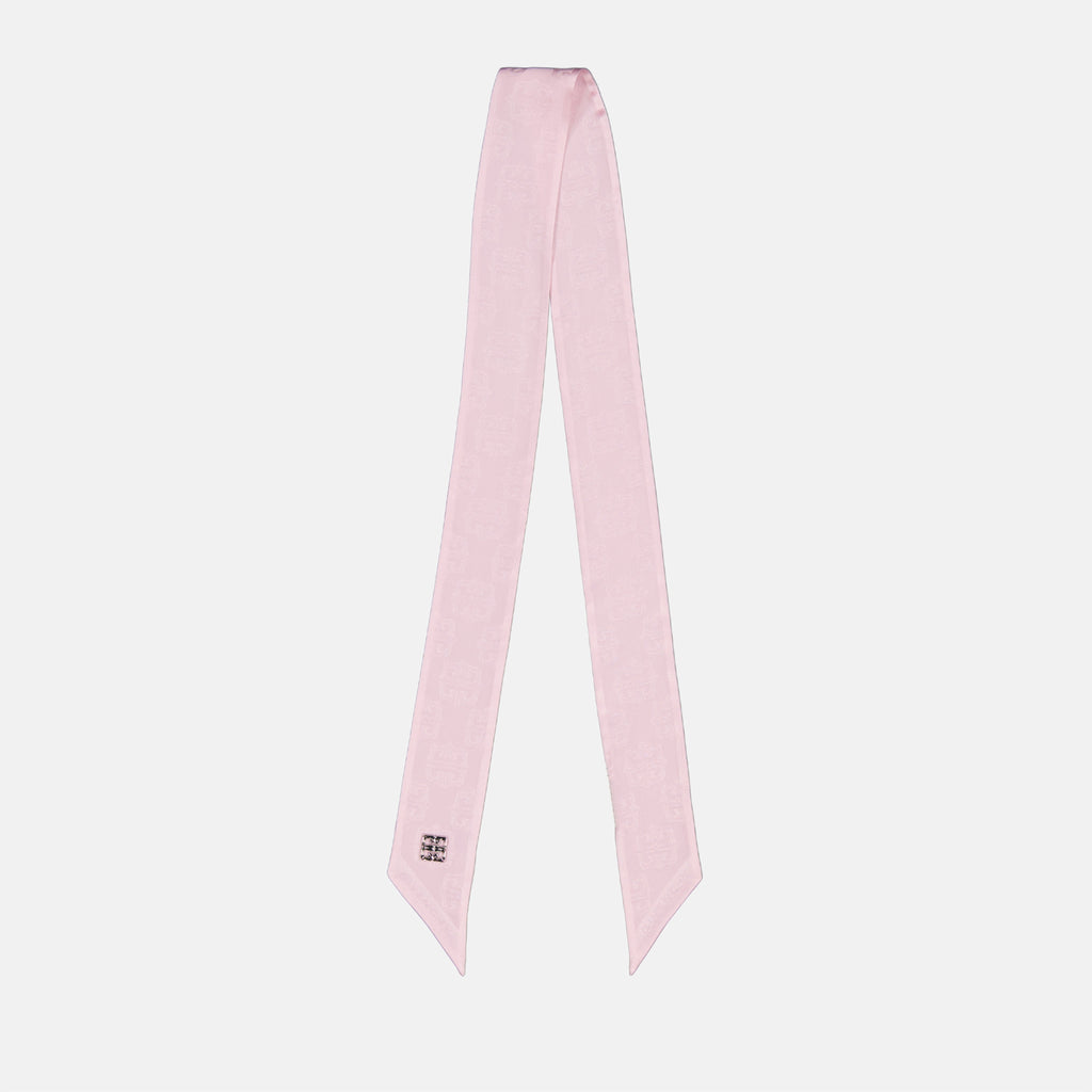 Givenchy scarf, silk scarf, 4G Liquid design, luxury accessory, rose scarf