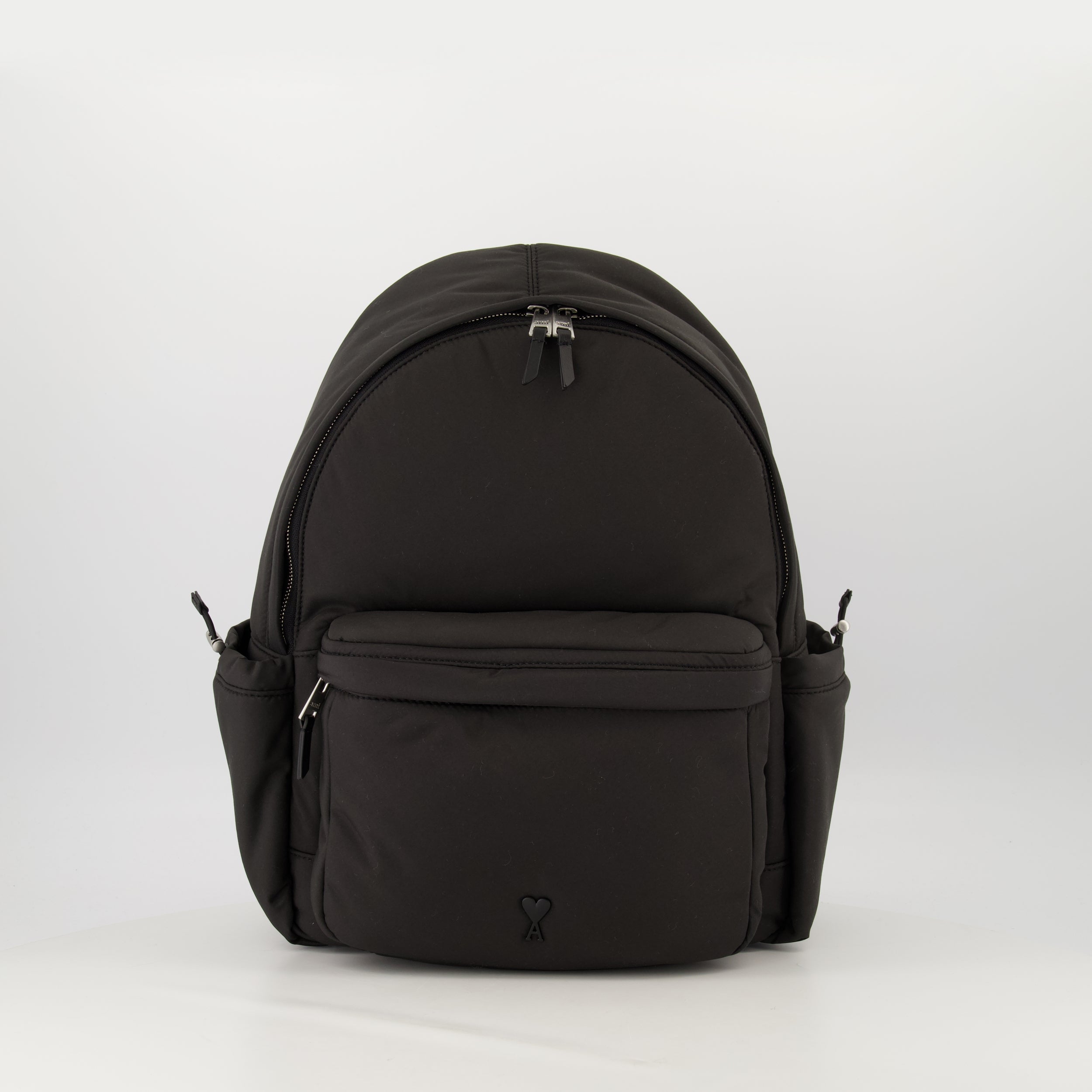 Ami de Coeur Backpack, Black Backpack, Water-Resistant Nylon Bag, Adjustable Straps, Practical Everyday Backpack