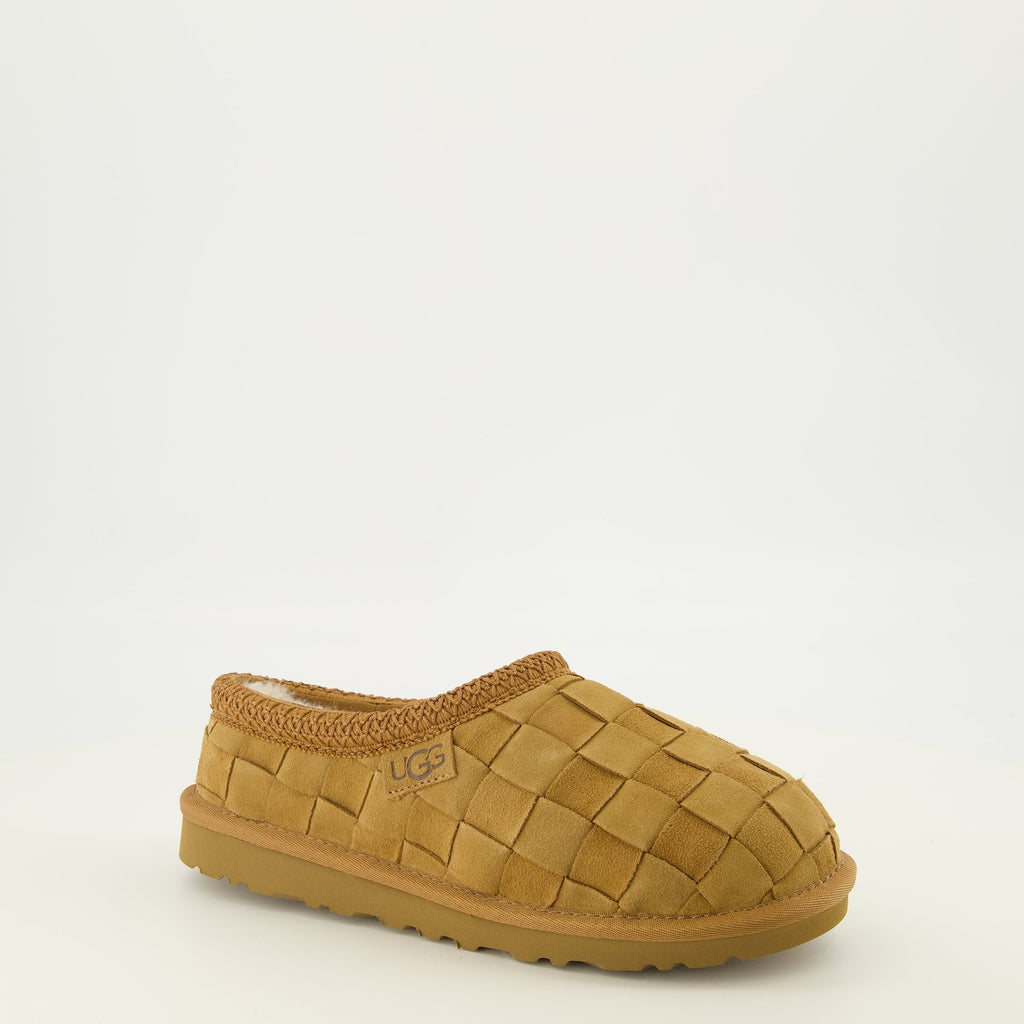 Tasman Woven 브라운 스웨이드 뮬