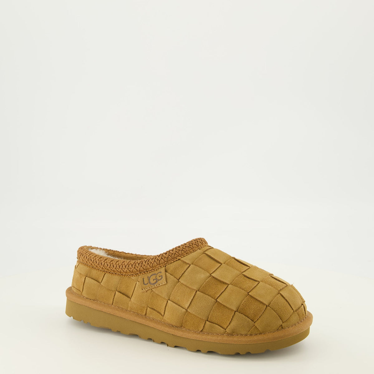 Tasman Woven 브라운 스웨이드 뮬