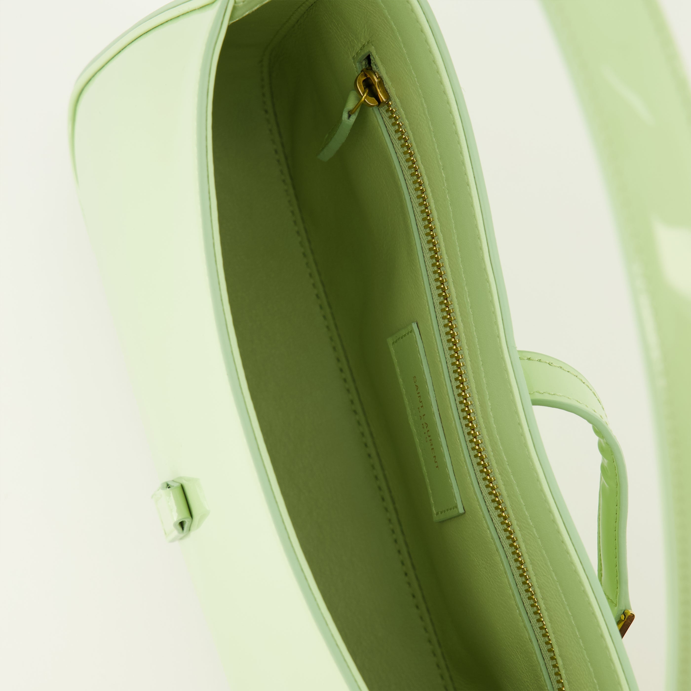 Sac le 5 à 7 en cuir verni bleu