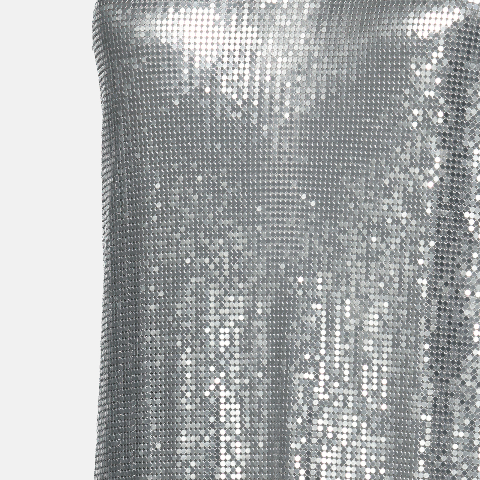 silver dress, metallic dress, Rabanne dress, Spring-Summer 2025, stylish knitwear