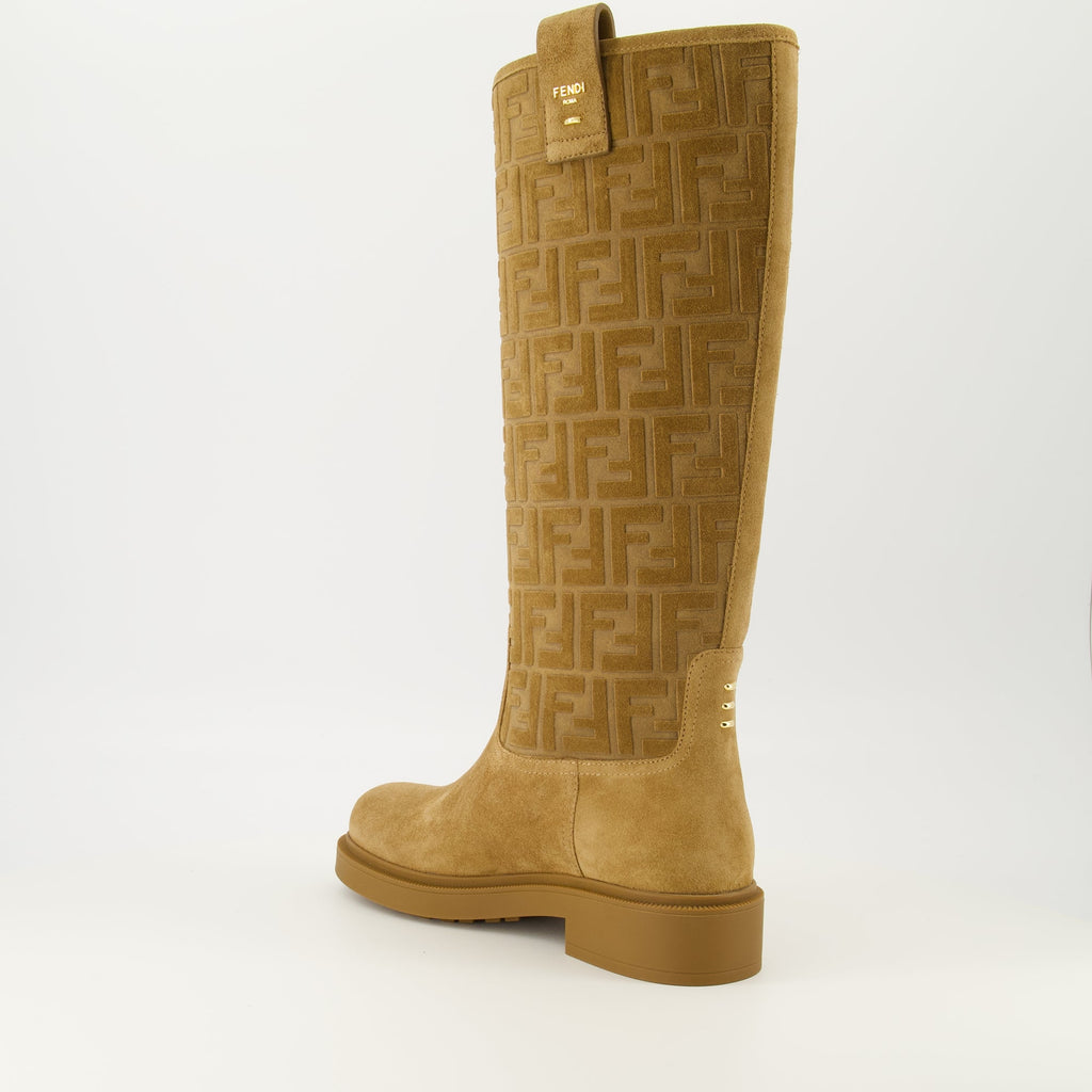 Fendi ankle boots, suede boots, brown boots, autumn winter footwear, designer footwear