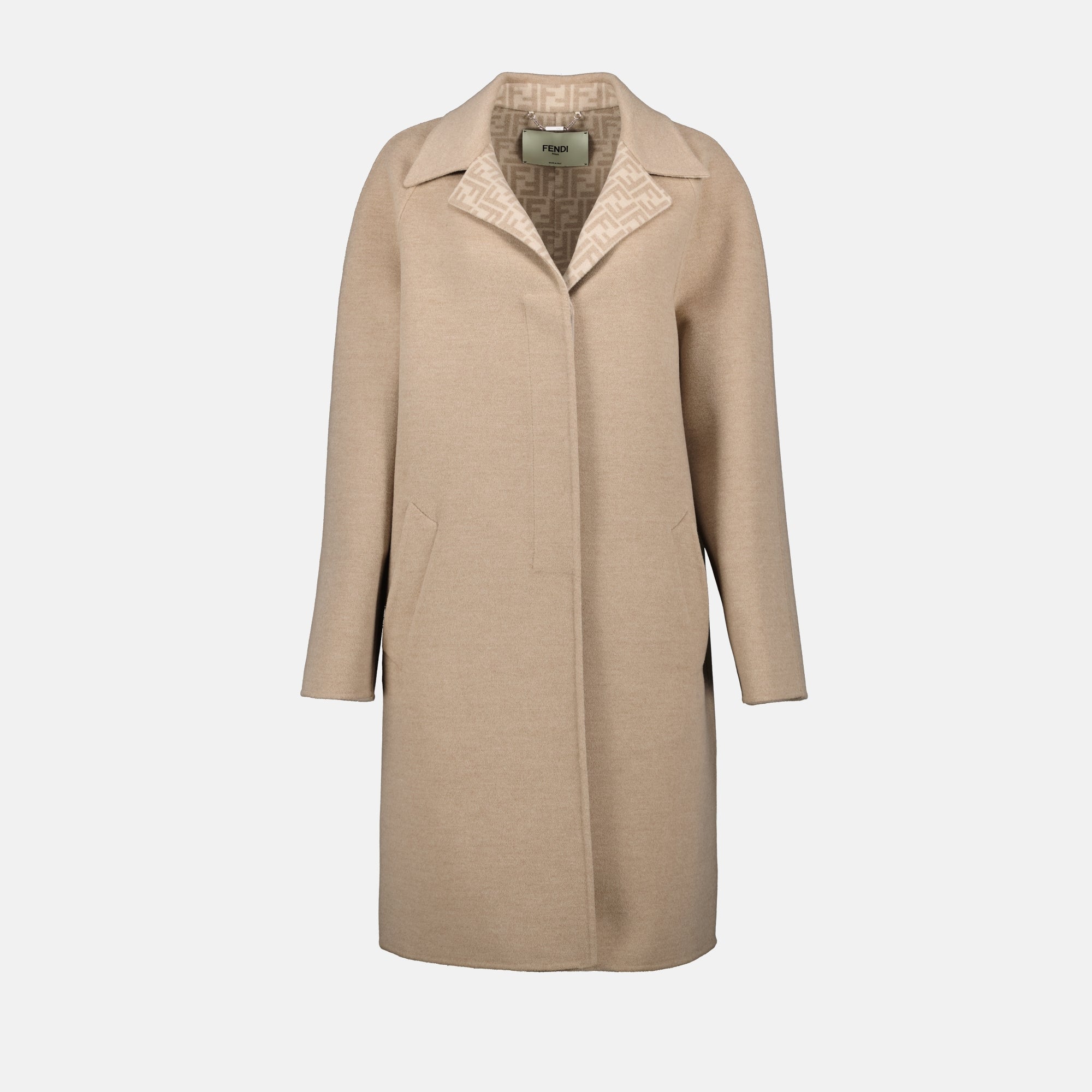 Image of Reversible Wool Coat by Fendi for Women - Season Autumn-Winter 2024 - Front View