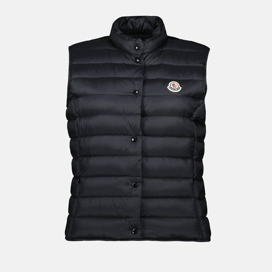 Moncler gilet, quilted gilet, womens outerwear, black gilet, winter fashion