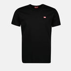 Imagen de la camiseta de algodón negro T-Miegor-K77 de Diesel para hombres - Temporada Primavera-Verano 2025 - Vista frontal