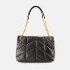 Image of Sac Puffer Medium Noir by Saint Laurent for Women - Season Spring-Summer 2025 - Back View
