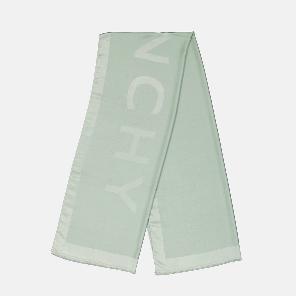 Givenchy scarf, green scarf, wool and silk scarf, 4G logo scarf, luxury accessories