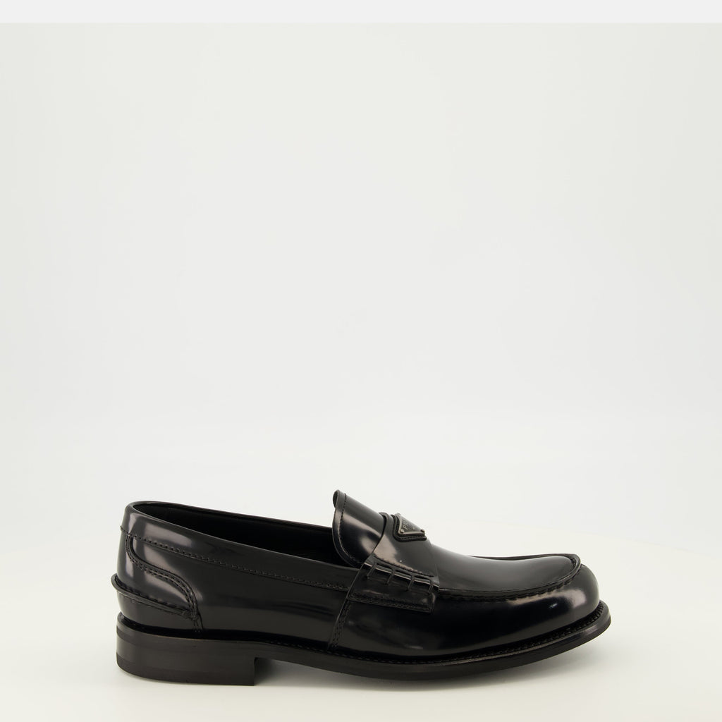 Mocassini in Pelle Nera Slip-On