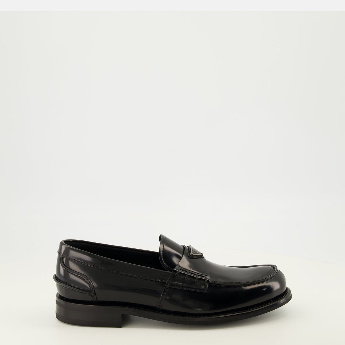Black Leather Slip-On Loafers
