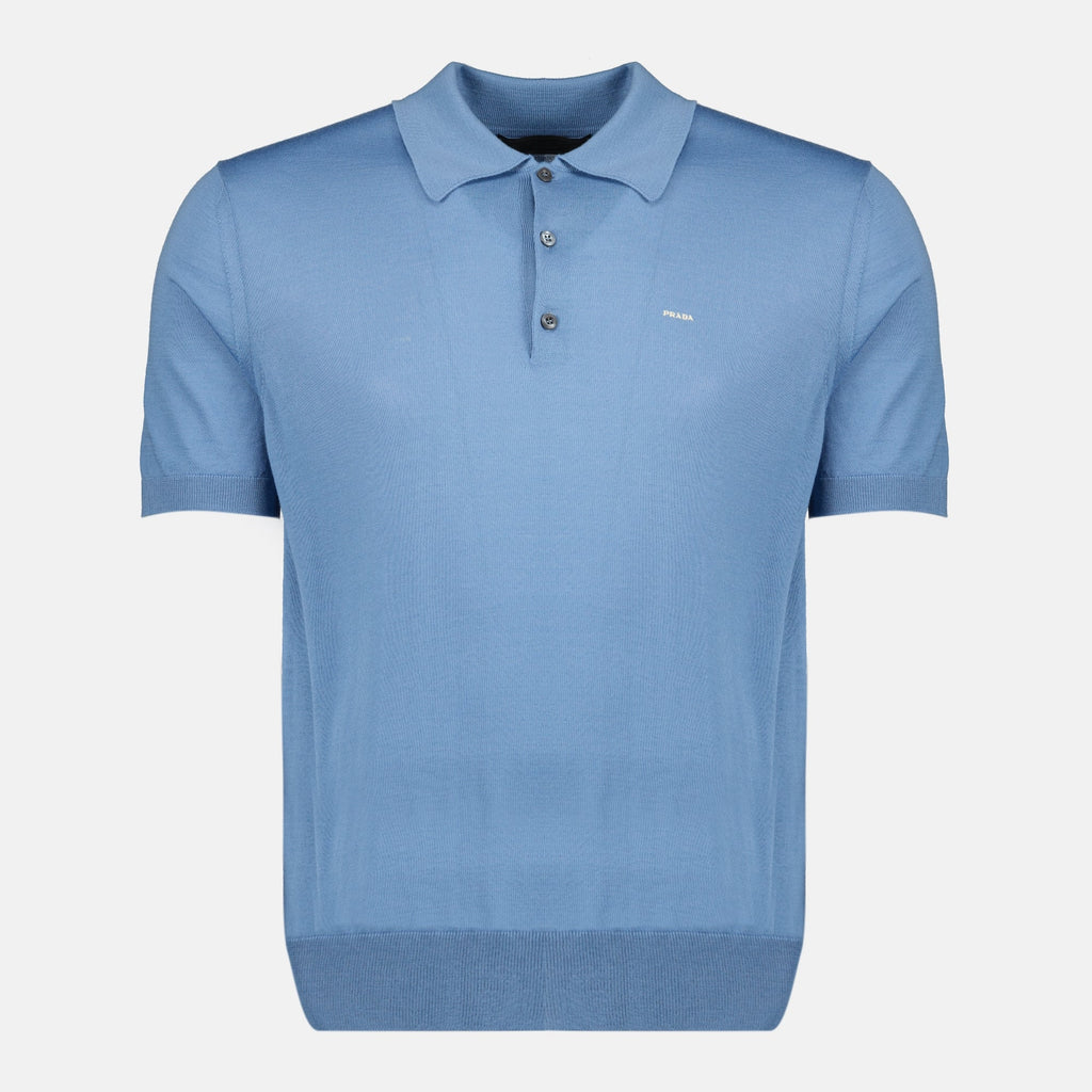 Bild eines Woll-Polohemdes von Prada für Herren - Saison Frühling-Sommer 2026 - Vorderansicht