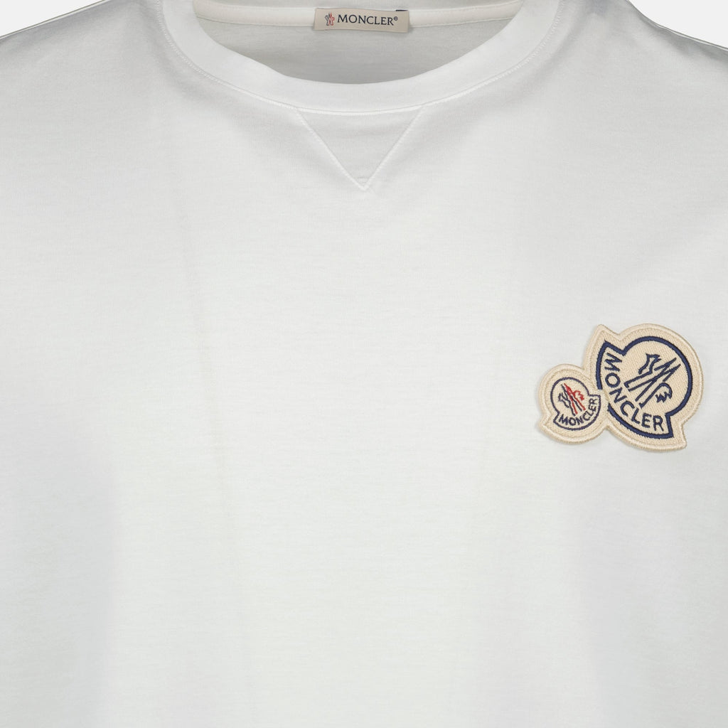 Image of White Logo T-Shirt by Moncler for Men - Season Autumn-Winter 2025 - Detail View 7