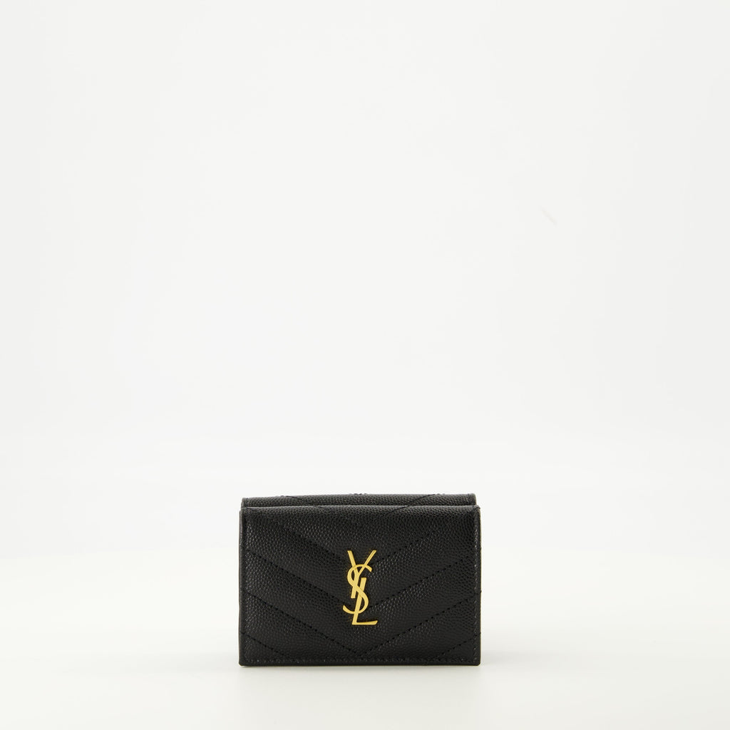 Cassandre Origami Wallet, Saint Laurent Wallet, quilted leather wallet, designer accessories, luxury leather goods