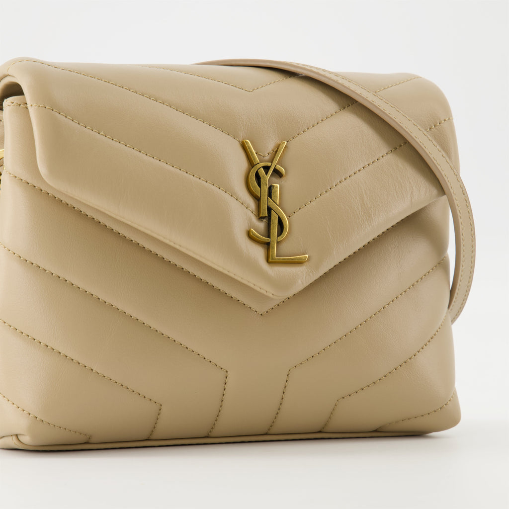 Sac Loulou, Saint Laurent, beige leather bag, designer bag, quilted handbag