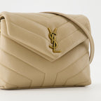 Sac Loulou, Saint Laurent, beige leather bag, designer bag, quilted handbag