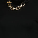 Image of Black wool sweater with gold chain by Rabanne for Women - Season Spring-Summer 2025 - Product detail view 2