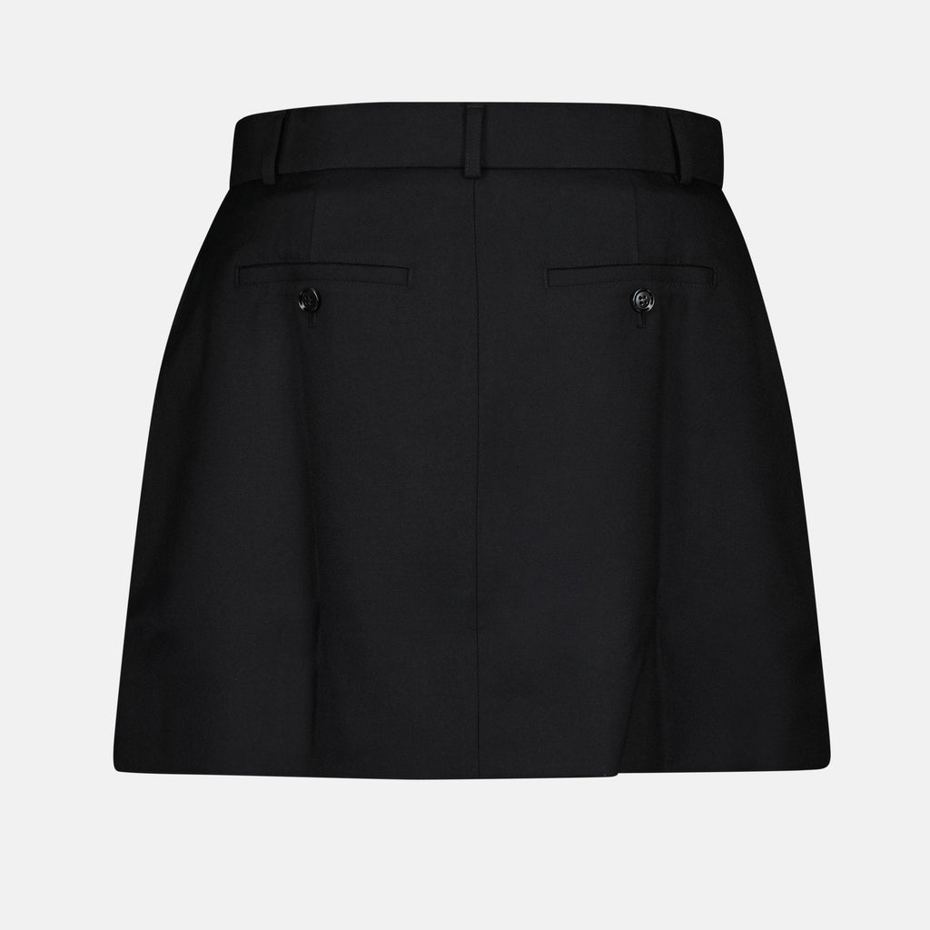 Paneled Mini Skirt in Wool