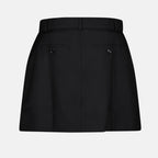 Paneled Mini Skirt in Wool