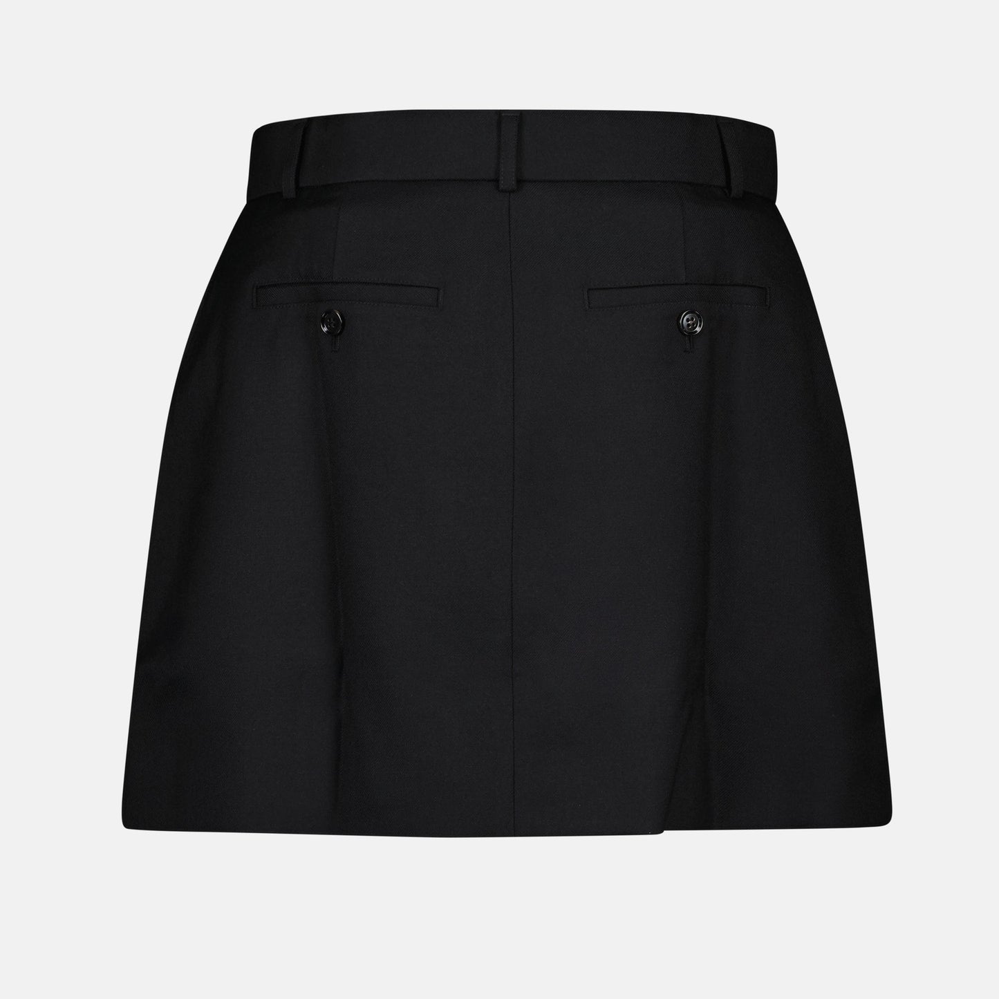 paneled mini skirt, wool skirt, AMI Paris skirt, black skirt, luxury fashion