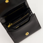 Ami Paris wallet, black leather wallet, unisex wallet, grainy cowhide wallet, Paris black wallet