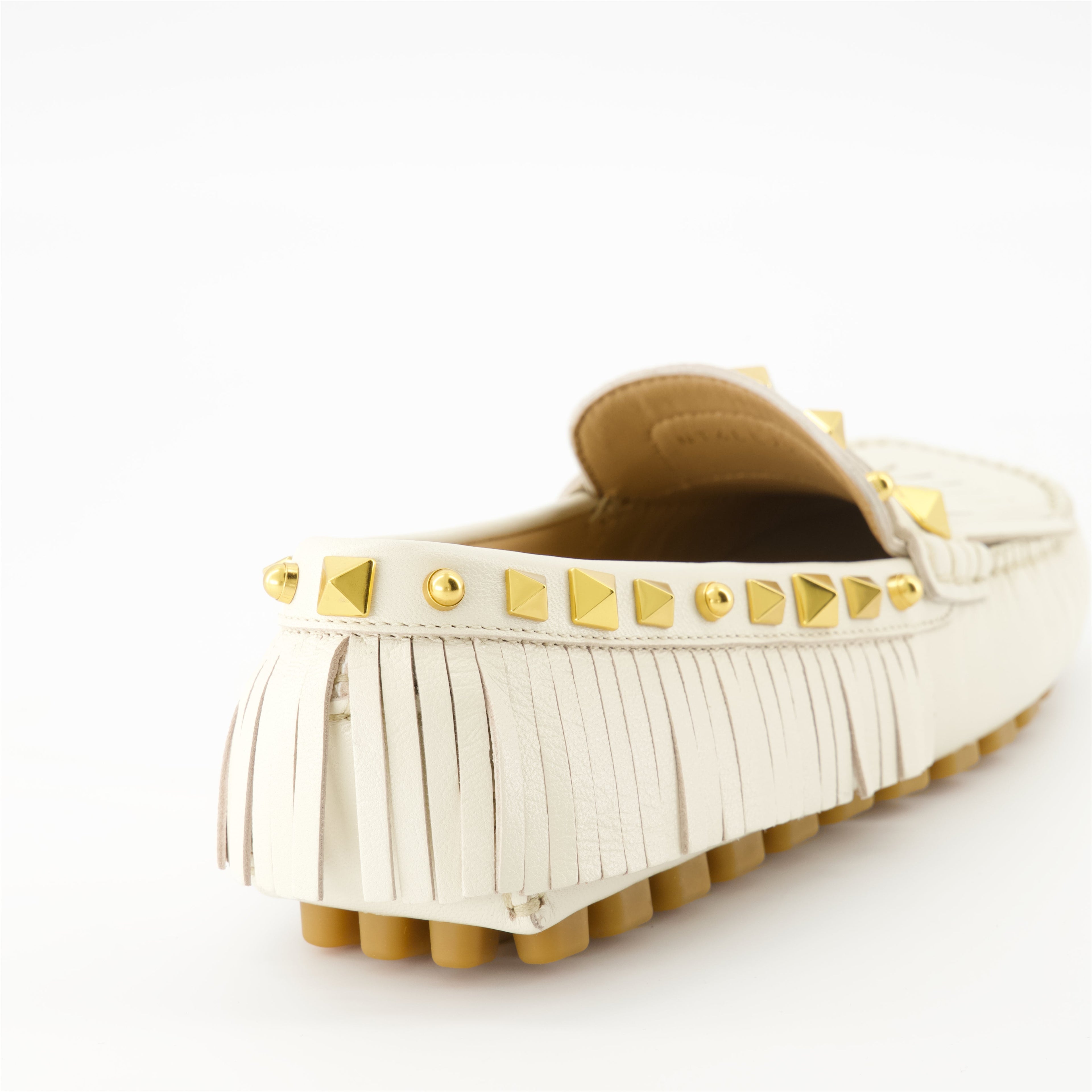 moccasins, Valentino, white leather shoes, designer footwear, VLogo Signature