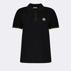 Moncler polo, black polo, women’s polo, luxury polo shirt, designer polo