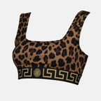 Leopard print top, Crop top, Versace top, Medusa emblem, Autumn-Winter 2024