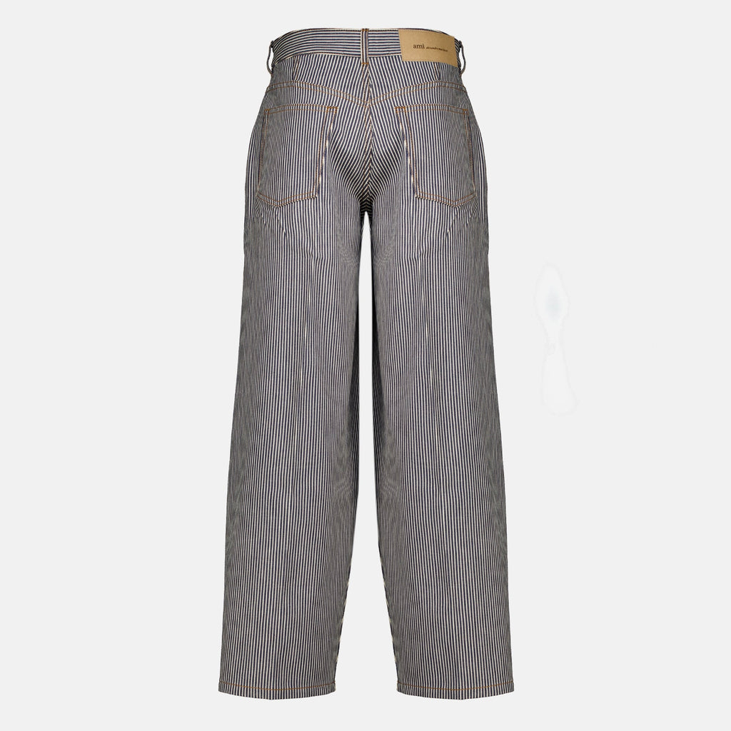 Gestreifte Balloon-Jeans